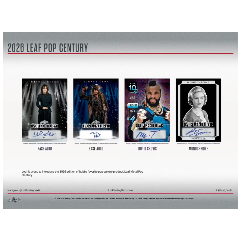 Leaf 2026 Metal Pop Century Hobby Box 6 Cards