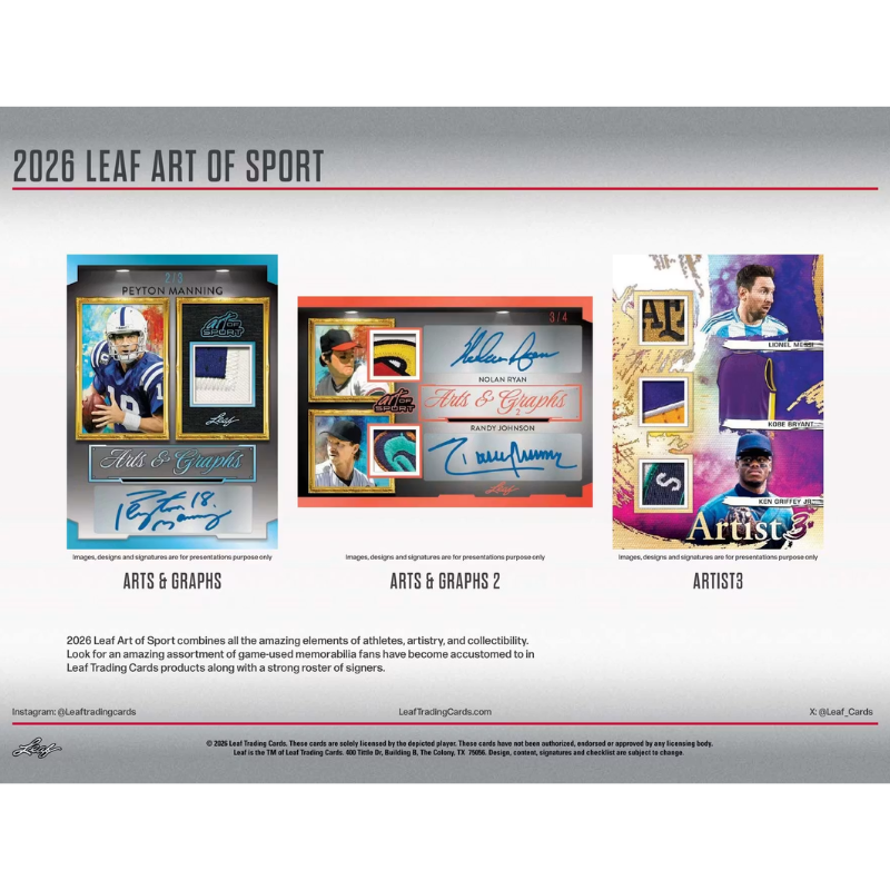 Leaf 2026 Art of Sport Hobby Box 4 Cards