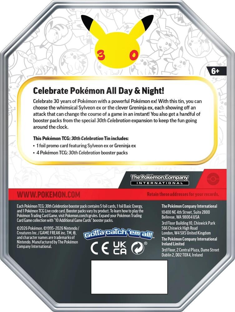 Pokémon 30th Celebration EX Tin Greninja