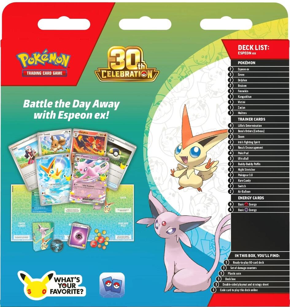 Pokémon 30th Celebration Battle Deck Espeon ex 60 Cards