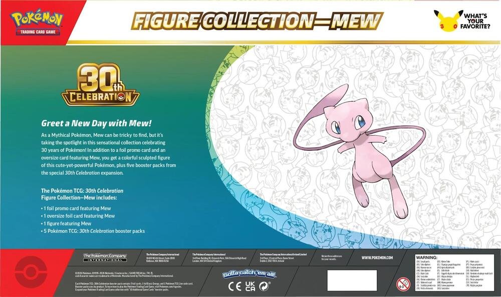 Pokémon 30th Celebration Figure Collection Mew 5 Packs