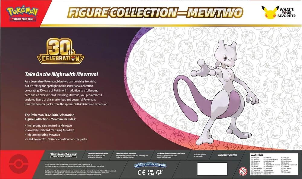 Pokémon 30th Celebration Figure Collection Mewtwo 5 Packs