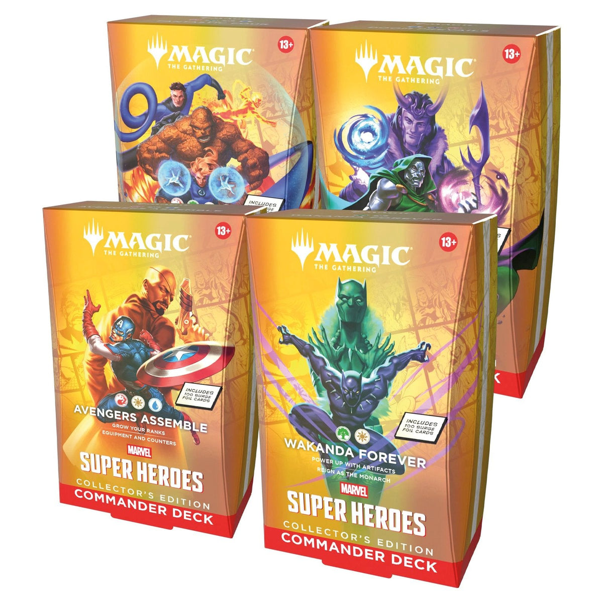 Magic: The Gathering Marvel Super Heroes Commander Deck Bundle 4 Decks