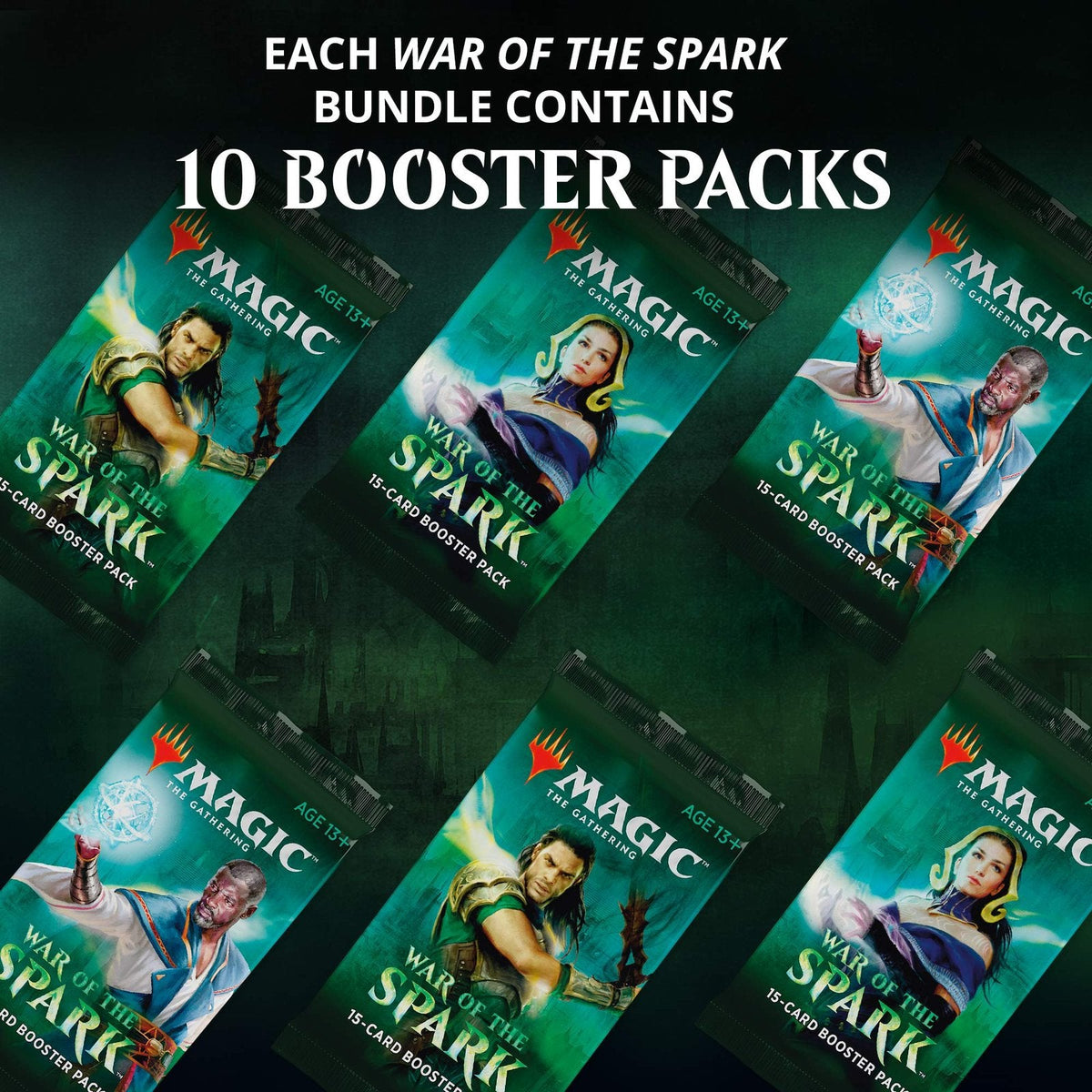 Magic: The Gathering War of The Spark Bundle 10 Packs