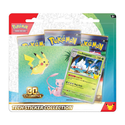 Pokémon 30th Celebration Tech Sticker Collection Alolan Exeggutor 3 Packs