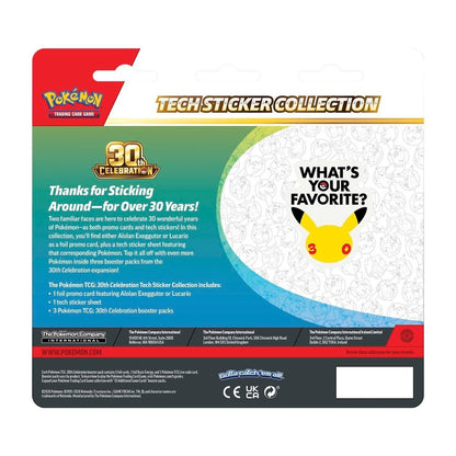 Pokémon 30th Celebration Tech Sticker Collection Alolan Exeggutor 3 Packs