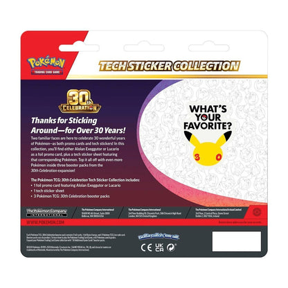 Pokémon 30th Celebration Tech Sticker Collection Lucario 3 Packs