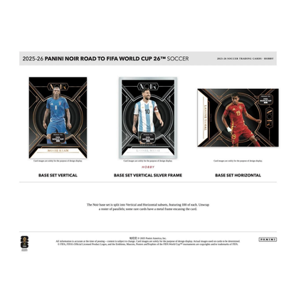Panini 2025/26 Noir Road to World Cup Soccer Hobby Box 1 Pack