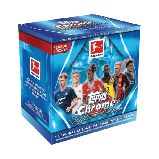 Topps 2025/26 Chrome Bundesliga Soccer Sapphire Box 8 Packs